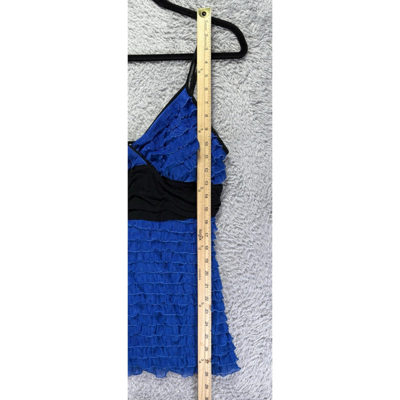 Y2K Arden B Women Medium Blue Black Cami Top Babydoll Ruffles Fairygoth Coquette - Picture 5 of 11